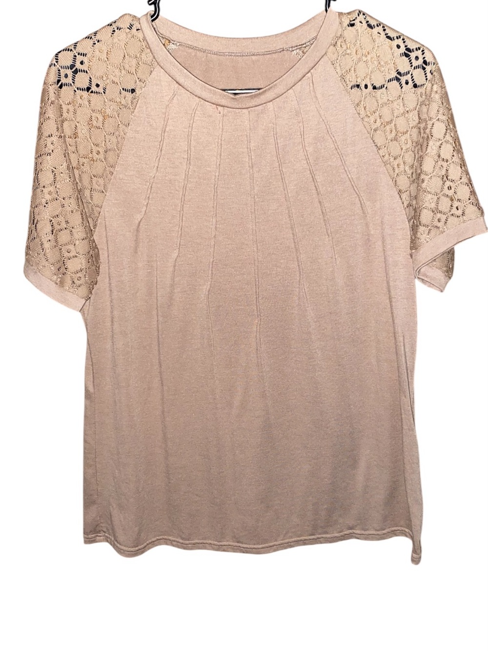 LEVEN SIXTEEN Short Sleeve Business Summer Top Tan SZ L - Picture 2 of 5